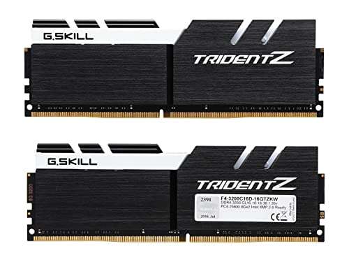 G.SKILL Trident Z Series 16GB (2 x 8GB) 288-Pin DDR4 3200 (PC4 25600) CL16-18-18-38 1.35V Desktop Memory F4-3200C16D-16GTZKW 2