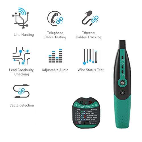 Circuit Breaker Finder, MASTECH MS5902 3 Indicator Lights Automatic Circuit Breaker Fuse Finder Plug Socket Tester Outlet Tester, Support Low Battery Warning(110V US Plug) 6