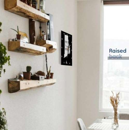 3dRose Wall Clock Silent - 10 inch - Home Sweet Home Inside The State of Rhode Island. Black Background. - Stamp City - Typography 4