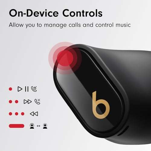 Beats Studio Buds + | True Wireless Noise Cancelling Earbuds, Enhanced Apple & Android Compatibility, Built-in Microphone, Sweat Resistant Bluetooth Headphones, Spatial Audio - Black/Gold 5