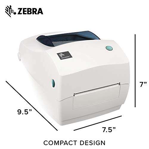 ZEBRA GC420t Thermal Transfer Desktop Printer Print Width of 4 in USB Serial and Parallel Port Connectivity GC420-100510-000 5