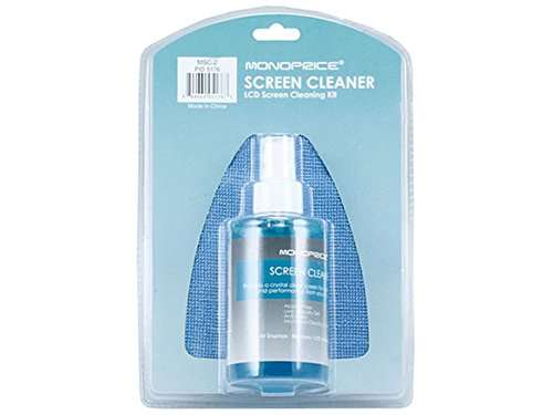 Monoprice 105176 Universal Screen Cleaner (Large Bottle, Blister Pack) for LCD and Plasma TV, all iPad, iPhone, Galaxy Tab, and Smartphones,200ml (Blister Pack), Blue 1