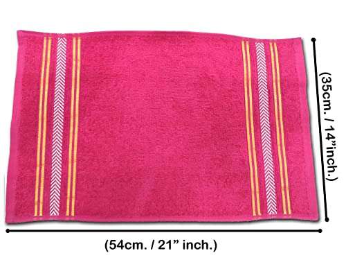lch FASHION 100% Cotton 4 Piece Hand Towel Set, Gym Towel Set, Face Towel, Kiitchen Towel, Multipurpose Cleaning Cloth, Kitchen Napkin, Microfiber Cleaning Cloth Set of 4 (Pink & Sea Green) (4) 4