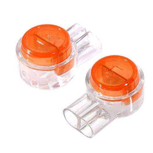 200 Pack UY Wire Connector Uvital Waterproof Clear Button Telephone Wire Connectors UY Butt Splice Connector Network Cable Terminals (K2) 1