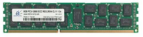 Adamanta 8GB (1x8GB) Server Memory Upgrade for Dell PowerEdge R620 DDR3 1600MHz PC3-12800 ECC Registered 2Rx4 CL11 1.5v 36 IC 1