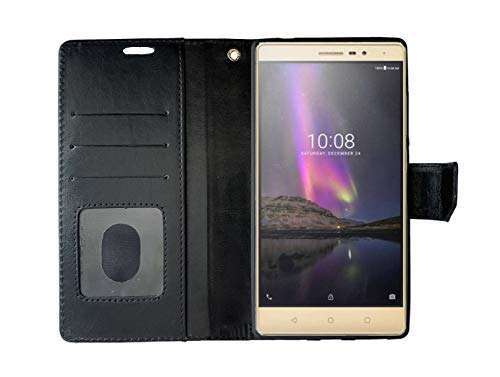 Colorcase Wallet Type Flip Cover Case for Lenovo Phab 2 Plus (6.4) - (Black) (Black) 4
