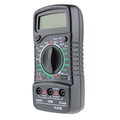 TenYua Handheld LCD Digital Multimeter 1999 XL830L AC/DC Voltage Amp Current Resistance Tester Blue Backlight Meter 5