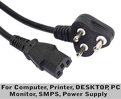 Generic Computer Power Cable Cord for Desktops PC and Printers/Monitor SMPS Power Cable IEC Mains Power Cable (Black) 1.5M 5