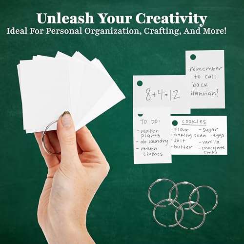 Star Right Assorted Colored Blank Flash Cards - 1000 Pre-Punched 2 x 3 Inch Index Notecards with Metal Rings - Blank Study Cards for School, Office and Organization Projects 5