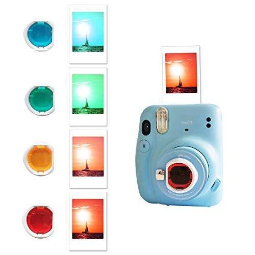 Fujifilm Instax Mini 8 Accessories, Leebotree 10 in 1 Camera Bundles Set Include Camera Case/Album/Selfie Lens/Colored Filters/Wall Hang Frames/Film Frames/Border Stickers/Corner Stickers/Pen (purple) 4