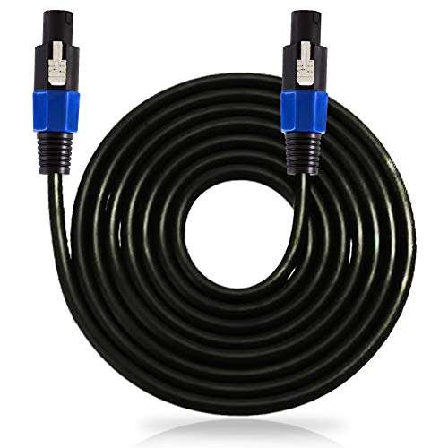 Pyle-Pro Audio Cord Connector to Male Speakon Connection 30 ft 12 Gauge Black Heavy Duty Professional Speaker Cable Wire-Delivers Sound-Pyle PPSS30, USB 1