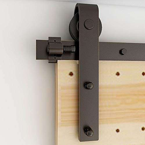 CCJH 10FT Sliding Barn Door Hardware Kit Rails with 4 Pair of Hangers fit for 30" Wide Door Panel Basic Style Hangers Black 3