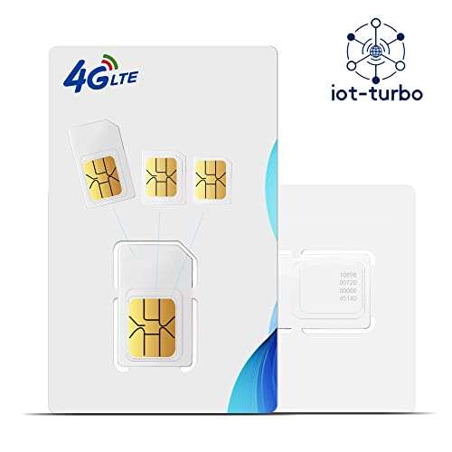 IoT-Turbo Data-Only SIM Card 3-in-1 Kit, Nationwide 4G LTE Coverage Based on Verizon Backbone Network, No Contract or Activation Fee, for IoT Devices, GPS Tracker, 4G Hunting Camera, 4G LTE Router etc 1