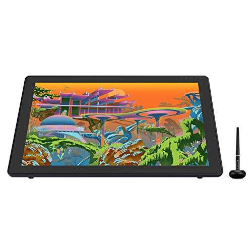 HUION Kamvas 22 Plus QLED Drawing Tablet with Full-Laminated Screen USB-C Connection 140% sRGB Tilt, 21.5 inch Graphics Art Tablet for Artist & Designer, Work with Mac, Windows, Linux & Android Black 1