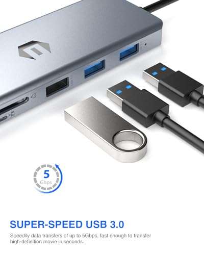 USB C Hub, TOTU 13-in-1 USB C Docking Station with Ethernet, 4K USB C to 2 HDMI, VGA, 2 USB 3.0, 2 USB 2.0, 100W PD, SD/TF Cards Reader, Mic/Audio Docking Station for XPS and Other USB C Devices 4