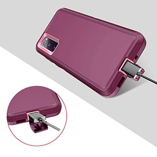 I-HONVA for Galaxy S20 FE 5G Case Shockproof 3 in 1 Full Body Protection [Without Screen Protection] Rugged Heavy Duty Cover Case for Samsung Galaxy S20 FE 5G 6.5 inch 2020, Purple 5