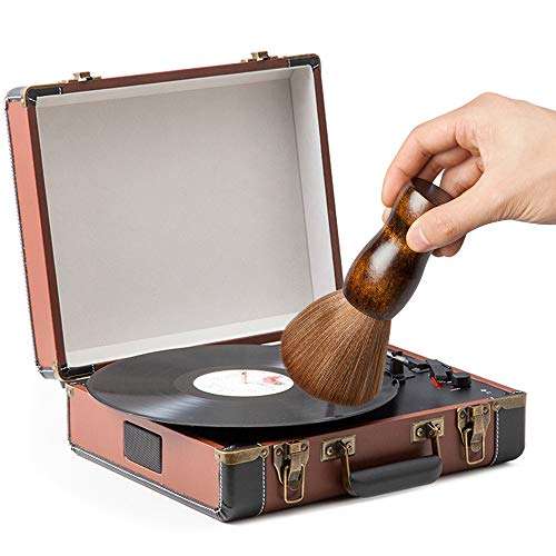 Carbon Vinyl Cleaning Brush, Soft Anti-Static Brush for Disc Cd LP Scratch Repair Dust Remover, Vinyl Record Cleaner Kits, Turntable Accessories 1