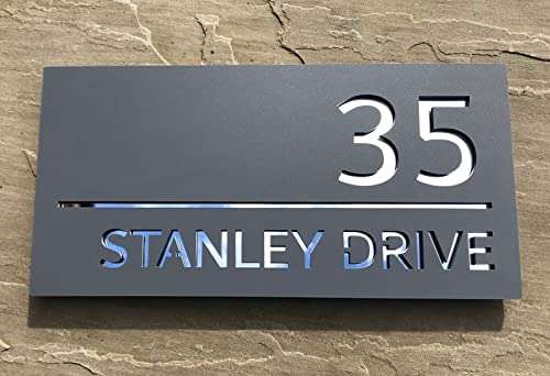 BIRD'S MIND Customized Personalized Acrylic Name Board Plates for Home Decor Outdoor Family Glass Office Outside Décor House Door Flat Bungalow L x H 14 Inches X 7 Inches 1