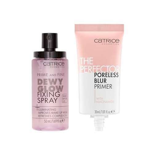 Catrice | Prime & Fine Illuminating Dewy Glow Spray & Perfector Poreless Primer Bundle | Full Coverage Makeup | Vegan & Cruelty Free 1