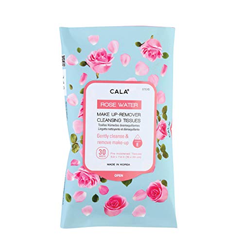 Cala Soft Refreshing Rose Water Makeup Remover Cleansing Tissues - 30 Sheets For Girl & Womens