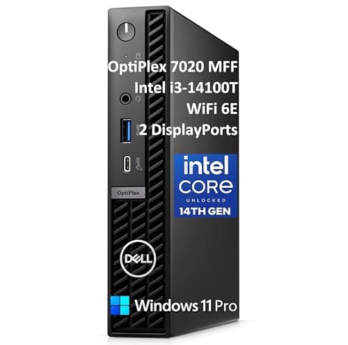 Dell OptiPlex 7020 MFF 7000 Mini Business Desktop Computer, 16GB DDR5 RAM, 512GB PCIe SSD, 14th Gen Intel Core i3-14100T (Beat i5-12400T), WiFi 6E, 2 DisplayPorts, HDMI, Type-C, Windows 11 Pro 1