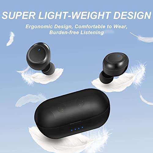 Wireless Earbuds Bluetooth in Ear Light-Weight Headphones Built-in Mic, IP7 Waterproof, Immersive Premium Sound Long Distance Connection Headset Speaker with Charging Case, for Sport and Running 3