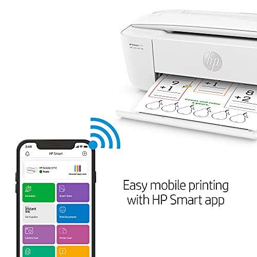 HP DeskJet 3772 All-in-One Color Inkjet Printer Scanner and Copy, Instant Ink Ready, Wireless Printers for Home and Office, Photo Print, Built-in WiFi, T8W88A (Renewed) 4
