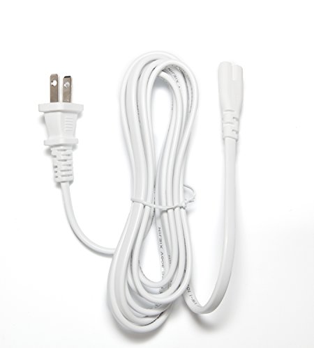OMNIHIL [UL Listed] White 8 Foot Long AC Power Cord Compatible with DYMO Labelwriter SE300 Thermal Serial Printer