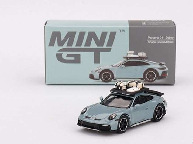 1:64 Diecast Model Car Compatible with Mini GT Porsche 911 Dakar Shade Green Metallic Limited Edition MGT00780 3