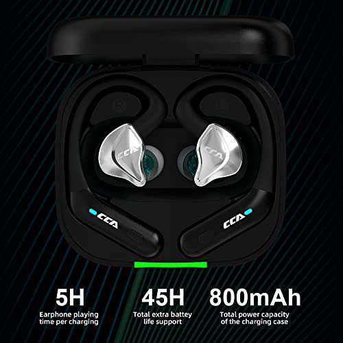 CCA BTX Bluetooth 5.2 Module IEM Bluetooth Adapter with Mic Waterproof Ear Hook Extra Long Battery Life Bluetooth Cable for ​KZ ZS10 PRO/ZSN Pro X/ZSN PRO/ZSN/AS16/ZAX/DQ6 CA16 /C12/CRA(C pin) 5