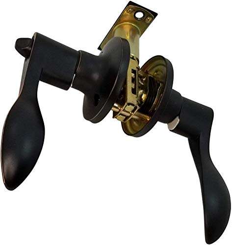 RI-KEY SECURITY Lever Door Lock Entry Keyed Cylinder Wave Handle with Keys Oil-Rub Bronze Finish KW RH 5