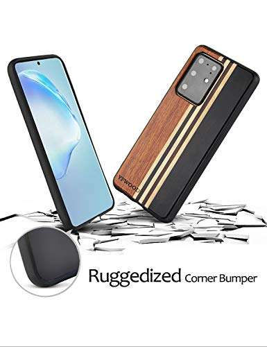 YFWOOD Samsung Galaxy S20 Plus Wood Case, Unique Wooden Phone Case for Samsung Galaxy S20 Plus 5G, Shockproof Drop Proof Bumper Protection Cover for Galaxy S20 Plus 5