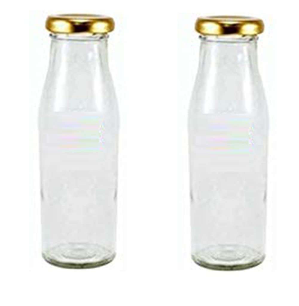 1st Time Multipurpose Kitchen Storage Glass Milk Bottle With Lid, Clear, Pack Of 9, 300 Ml, 5.5 X 5.5 X 17 Cm 6