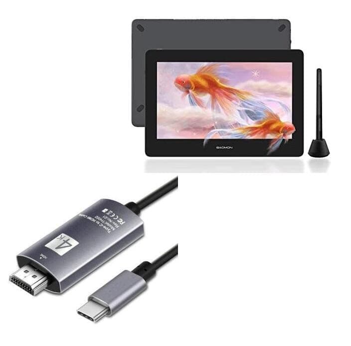 BoxWave Cable Compatible with Gaomon PD1220 - SmartDisplay Cable - USB Type-C to HDMI (6 ft), USB C/HDMI Cable - Jet Black