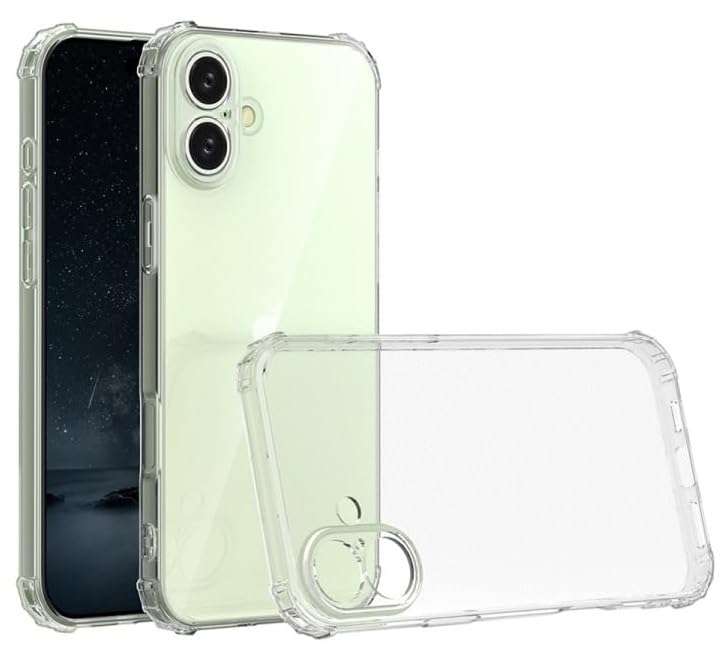 Glasgow Flexible Back TPU Case Cover Drop Protection Cover for [ Apple iPhone 16 Plus ] - Transparent 1