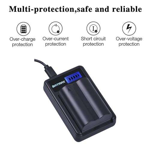 Batmax 2Packs PS-BLM1 BLM-1 PS BLM1 Battery + LCD USB Battery Charger for Olympus E-300 E-330 E-500 E-510 C-5060 C-7070 C-8080 E-1 E-3 E-30 E520 Camera Batteries 4