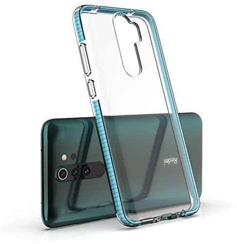 CaseExpert Xiaomi Redmi Note 8 Pro Case, Ultra-Slim Soft Transparent Clear Case with Color Bumper Gel Silicone TPU Back Cover for Xiaomi Redmi Note 8 Pro 2