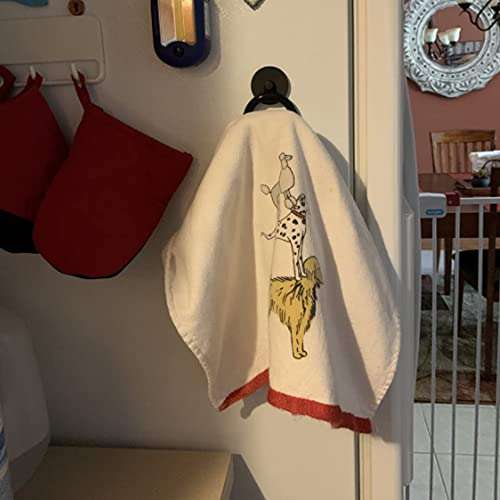 YYST Mini Magnetic Towel Hook Towel Hanger Rack for Kitchen Dish Towels, Hand Towels, Sports Sweat Towels, Gym Towels, etc. Not for Bath Towels - Hold up to 0.5 Lb- No Towels Included (1) 6