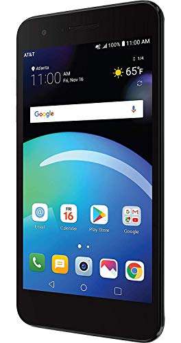 LG Phoenix 4 Smartphone, 4G LTE, Android 7.1 OS, 16GB, Black for AT&T Prepaid 1