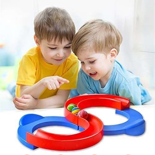 YRTOYS 8 Shape Infinite Loop Interaction Balancing Track Toy Creative Track with 2 Bouncing Balls for Kids, Best Hand-Eye Coordination Developing Indoor Games for Kids - Multicolor