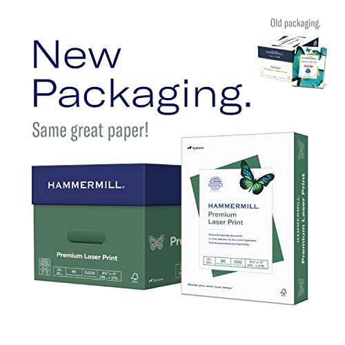 Hammermill Paper, Premium Laser Print Paper 8.5 x 11 Paper, Letter Size, 3 Hole, 24lb Paper, 98 Bright, 1 Ream / 500 Sheets (107681R) 2