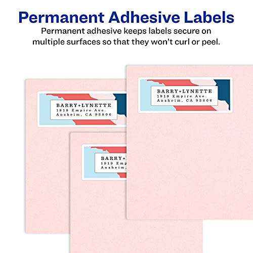 Avery Printable Return Address Labels with Sure Feed, 0.5" x 1.75", White, 800 Blank Mailing Labels (18167) 3