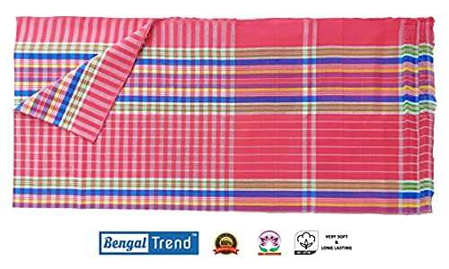 BENGAL ENTERPRISE Gamcha Cotton Bath Towel for Men & Women Full Size Stylish Soft Bengali Towels Large XXXL Combo Set of 2 5