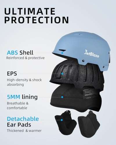 JetBlaze Ski Helmet Unisex Ski Helmet Snow Sports Helmet White Size L 2