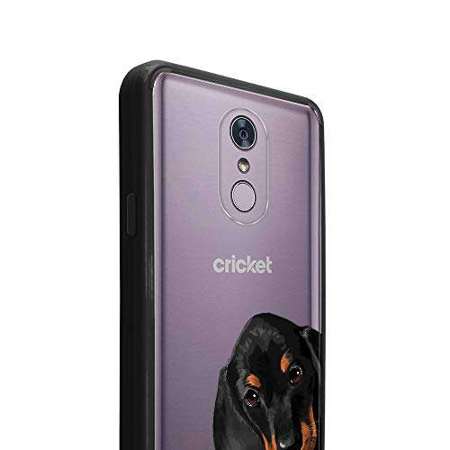 FINCIBO Case Compatible with LG Stylo 4, Slim Shock Absorbing TPU Bumper + Clear Hard Protective Case Cover for LG Stylo 4 - Dachshund Puppy Dog Hide and Seek 3