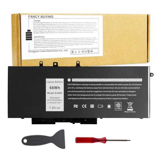 Fancy Buying 68W GJKNX Laptop Battery for Dell Latitude 5480 5580 5280 5288 5290 5488 5490 5491 5495 5590 5591 E5480 E5580 E5490 E5590 Precision 15 3520 3530 DY9NT 0DY9NT GD1JP 0GD1JP 5YHR4 451-BBZG 1