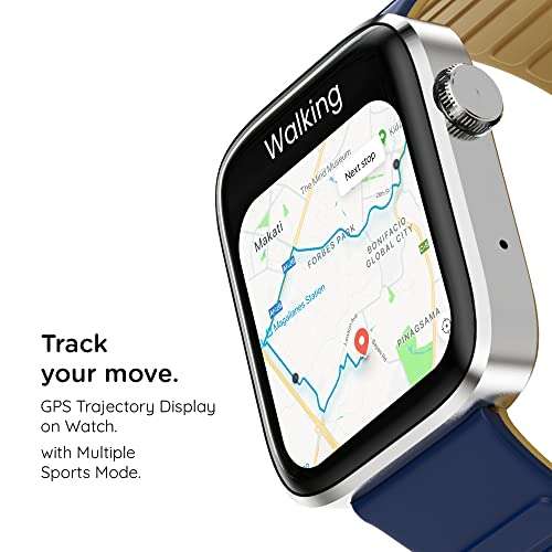 Newly Launched Pebble Cosmos Prime Bluetooth Calling Smart Watch,Largest 1.91" Bezel-less Edge-to-Edge Display,600 Nits Brightness, Sleek Metallic Body, Wireless Charging, Health Suite (Midnight Blue) 5