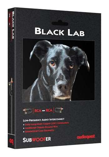 AudioQuest Black Lab RCA Male to RCA Male Subwoofer Cable - 52.49 ft. (16m) 2