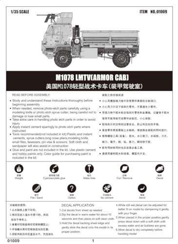 Trumpeter M1078 Light Medium Tactical Vehicle Cargo Truck with Armored Cab Model Kit, Scale 1/35, TSM-1009 5