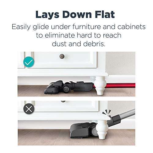 Eureka Lightweight Cordless Stick Vacuum Cleaner Convenient for Hard Floors, Rechargeable Handheld Vacuum Cleaner Portable with Powerful Motor Efficient Suction, RapidClean Pro NEC186, Rose Red 5